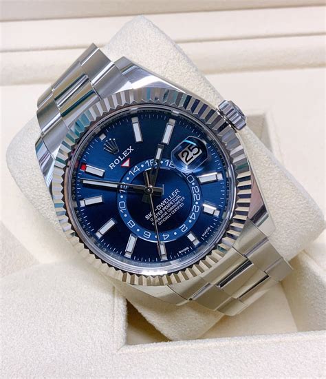 rolex sky dweller blue dial replica|blue face rolex sky dweller.